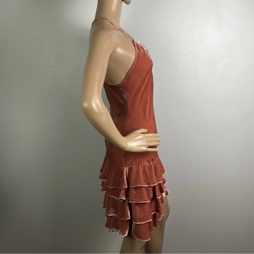 NEW MARISSA WEBB TIERED VELVET MINI DRESS - Picture 4 of 8